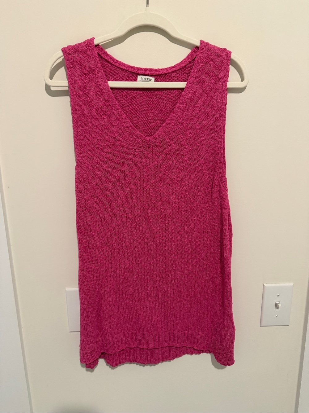 J. Crew Bright Fuchsia V-Neck Knit Tank